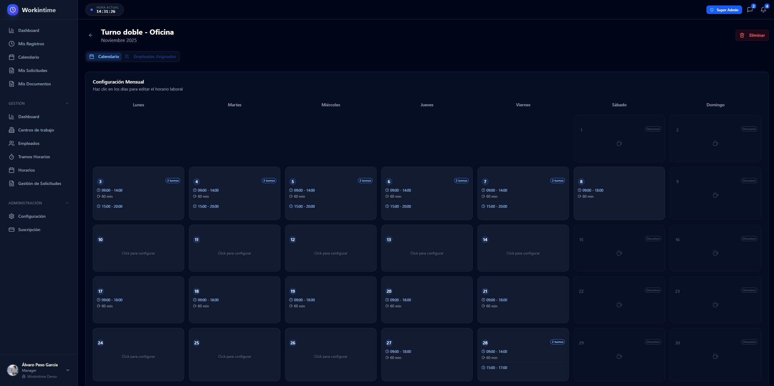 Gestión de Horarios